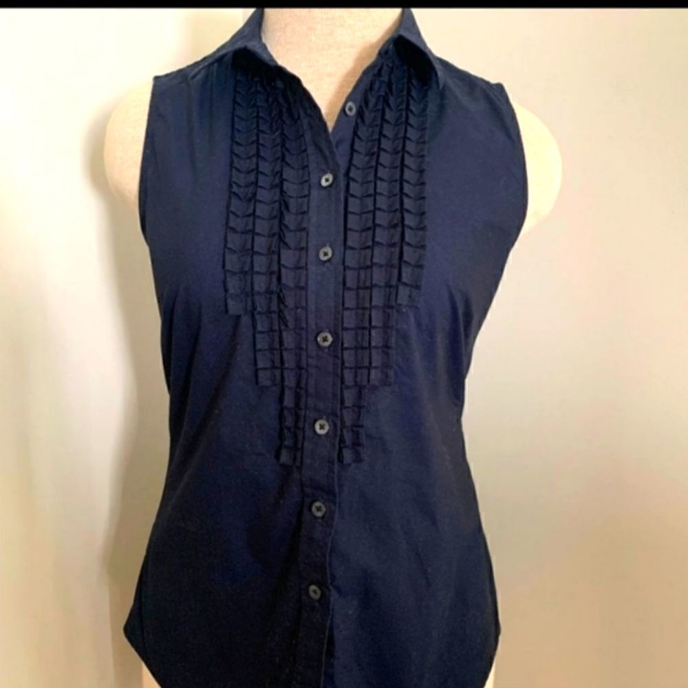 NWT Banana Republic Tuxedo Shirt Navy